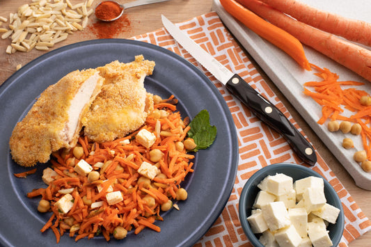 Crispy Chicken Fillets with Veggies and Fries