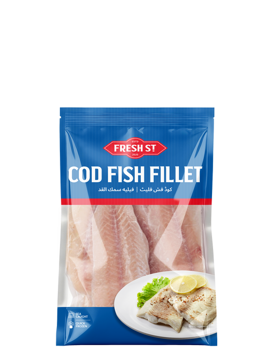 Fresh Street Cod Fish Fillets - Frozen Fish Snacks, 500g