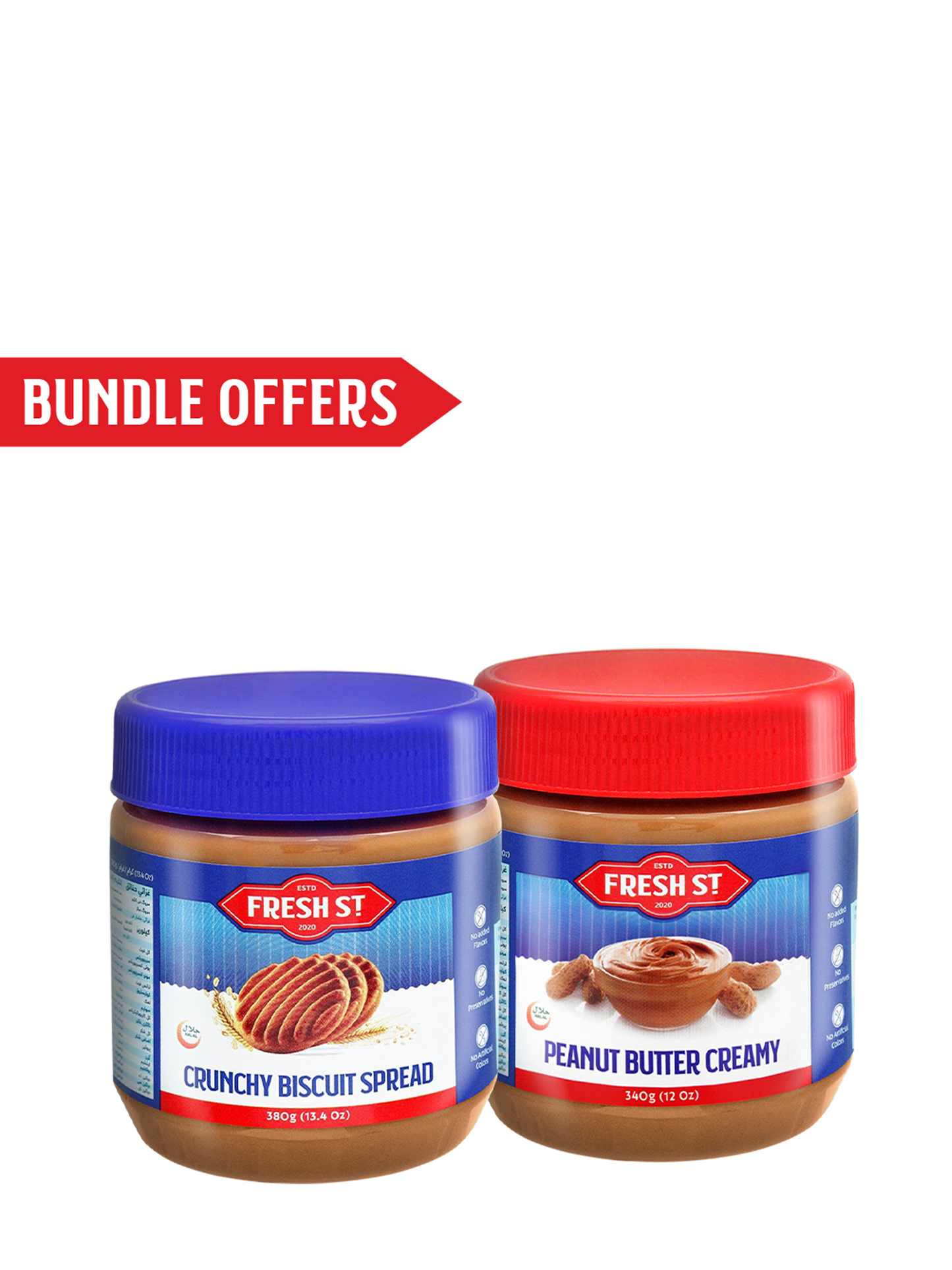 Peanut Butter Creamy 340g / Crunchy Biscuit Spread 380g