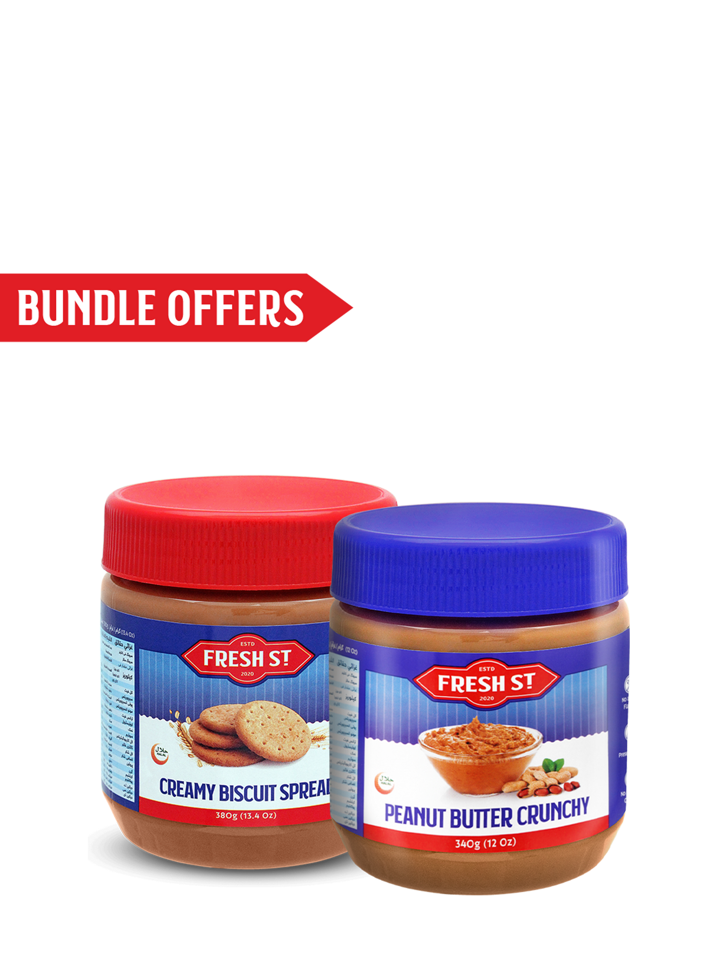 Peanut Butter Crunchy 340g / Creamy Biscuit Spread 380g