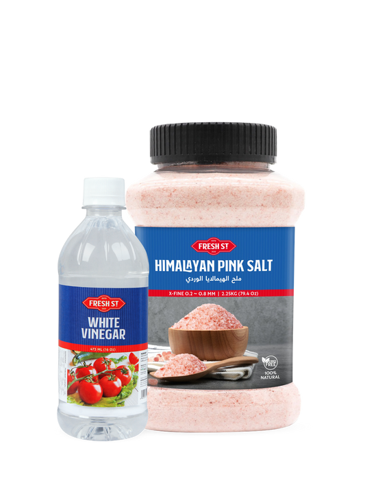 White Vinegar 473ml / Fresh Street Himalayan Pink Salt 2.25kg